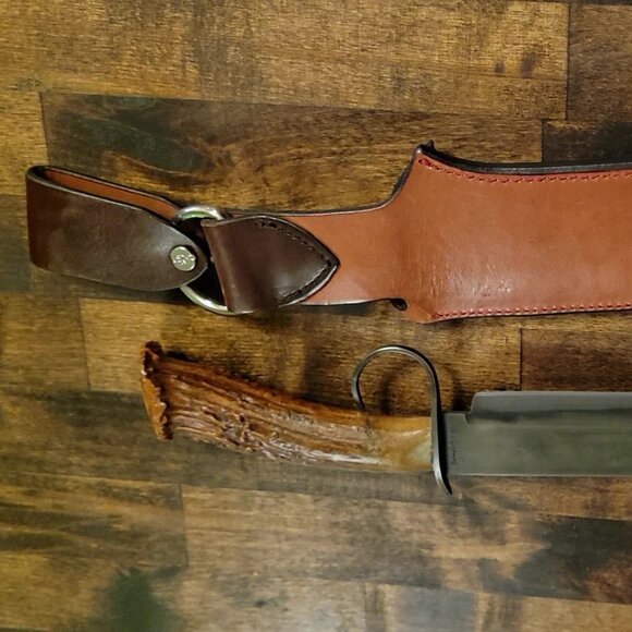 🔴 Bone A Fyde Rare Knife with Red Wildebeest Sheath – Handcrafted Exotic - Picture 5 of 7